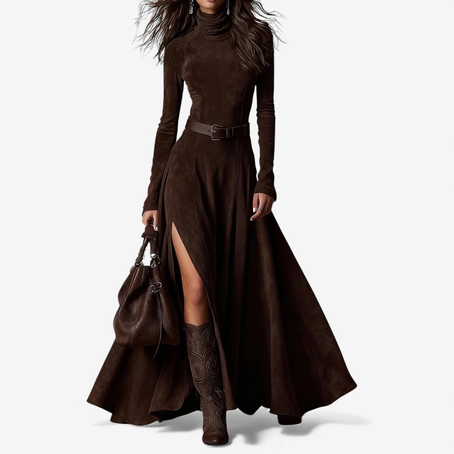 Karen™ Elegant Long-Sleeve Maxi Dress